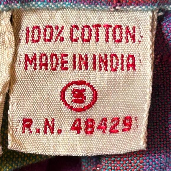 KLICK Made in India Vintage Multicolor Women's Button-Down Front Skirt - Picture 5 of 8